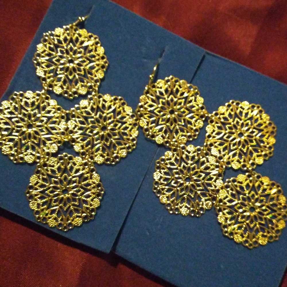 Filigree chandelier earrings.